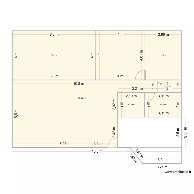 diane capelle. Plan de 6 Pièces et 118 m²