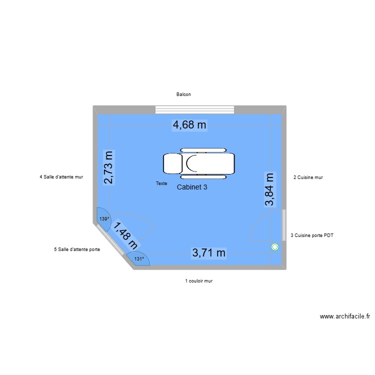 40255 Cabinet 3. Plan de 1 pièce et 17 m2