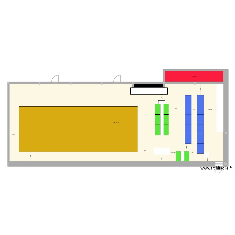 plan 1. Plan de 3 pièces et 288 m2