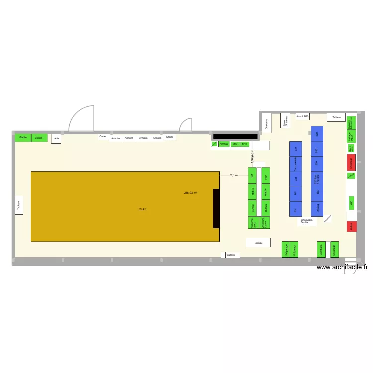 plan 1. Plan de 2 pièces et 291 m²