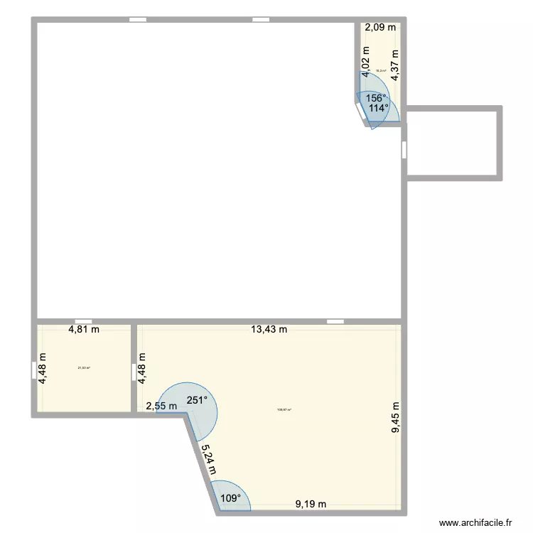 plan 2. Plan de 3  et 142 m²