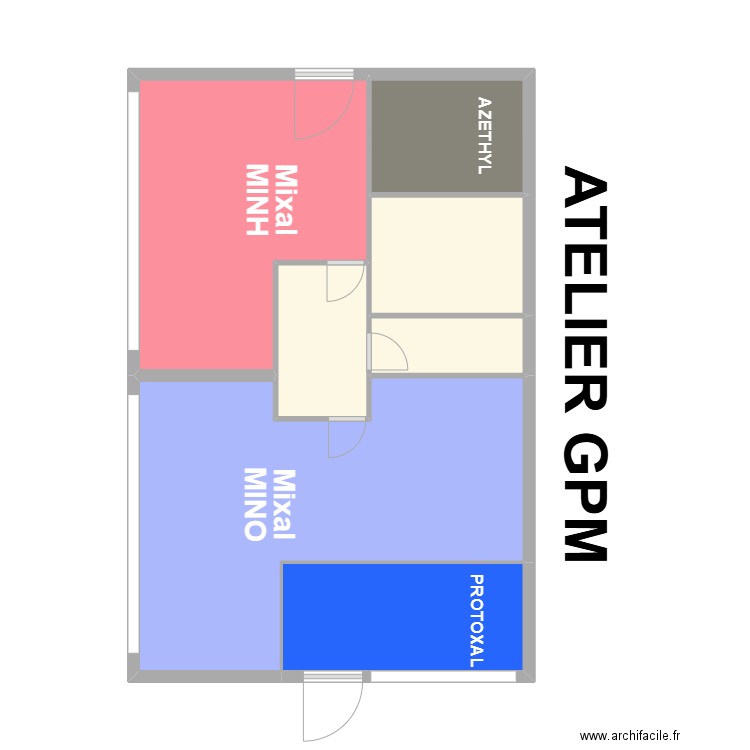 ZONE GPM. Plan de 7 pièces et 40 m2