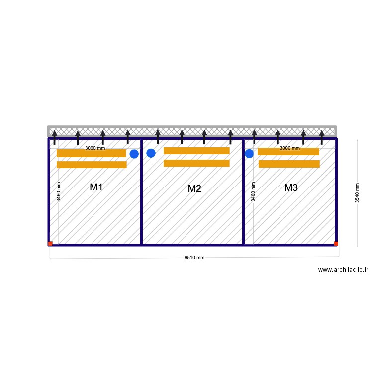 Fitzgerald. Plan de 4 pièces et 35 m2