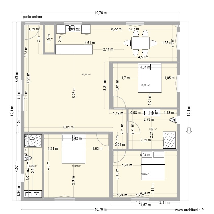 papy travaux ++++. Plan de 14 pièces et 231 m2