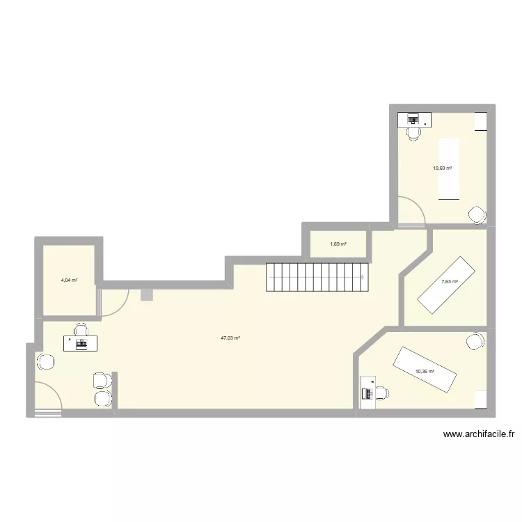 cabinet 1. Plan de 6  et 81 m²