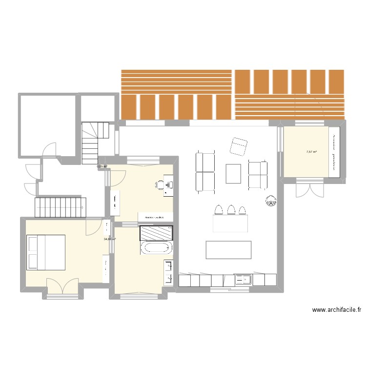 Maison st marc. Plan de 4 pièces et 30 m2