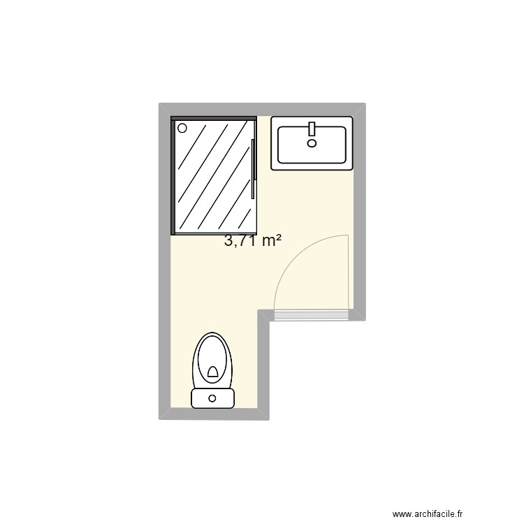 SALLE DE BAIN LACANAU. Plan de 1 pièce et 4 m2