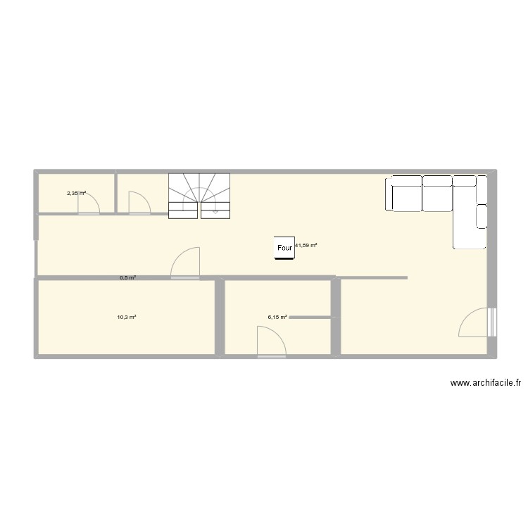 Saint Ouin. Plan de 5 pièces et 61 m2