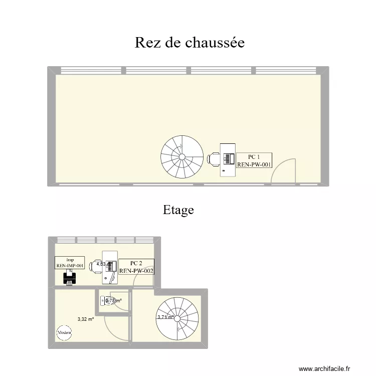 Renaissance. Plan de 5  et 44 m²