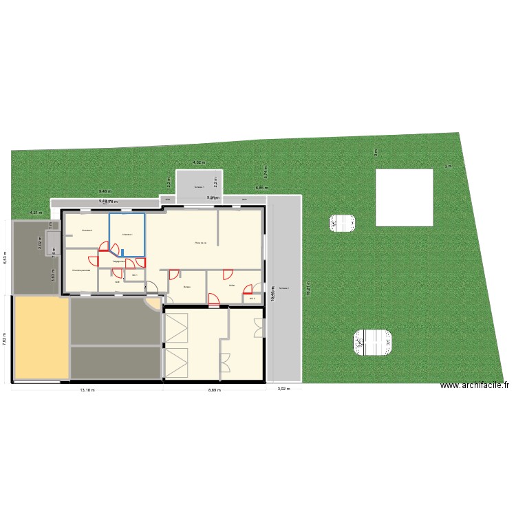 Maison entree. Plan de 25 pièces et 496 m2