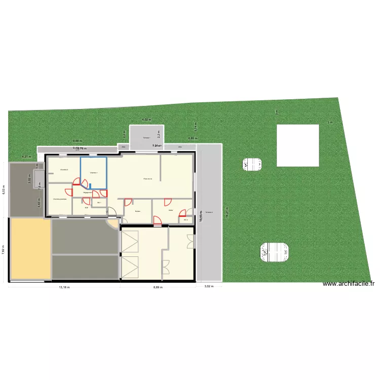 Maison entree. Plan de 