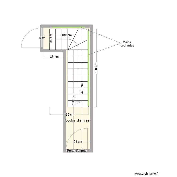 SERVAT Escalier. Plan de 
