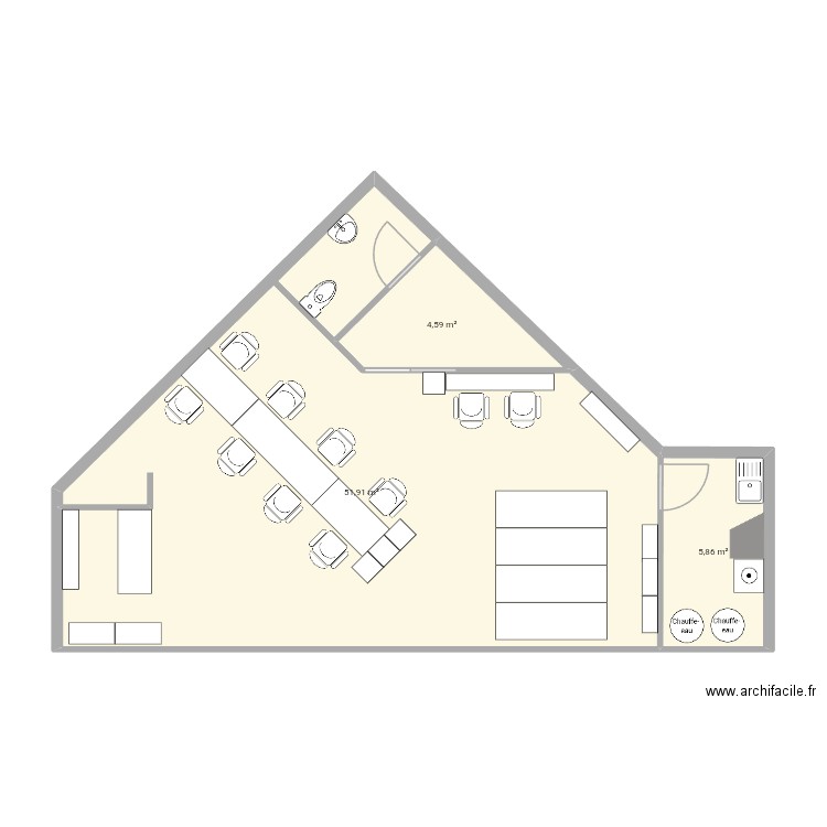 Saint Algue Gramond 1. Plan de 3 pièces et 62 m2