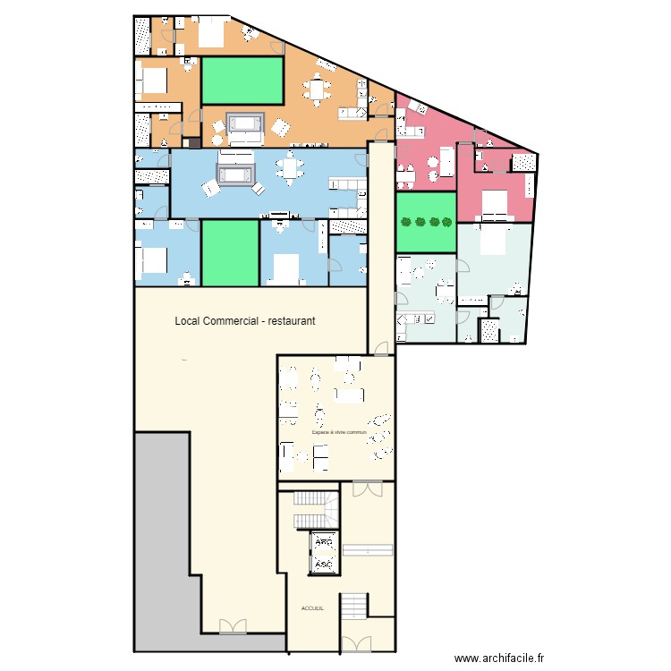 Almirante Barroso 32 - piso 0 V1 color. Plan de 35 pièces et 719 m2