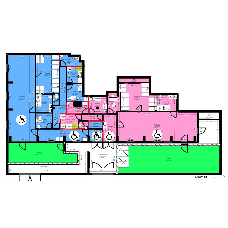 92C35JM refonte projet fen. Plan de 29 pièces et 350 m2