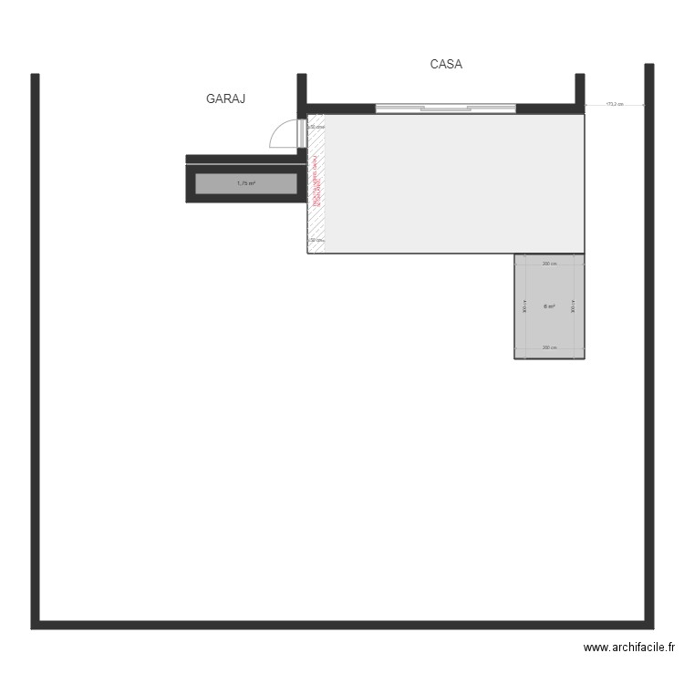 PLAN DALE BETON SI TREAPTA. Plan de 3 pièces et 38 m2