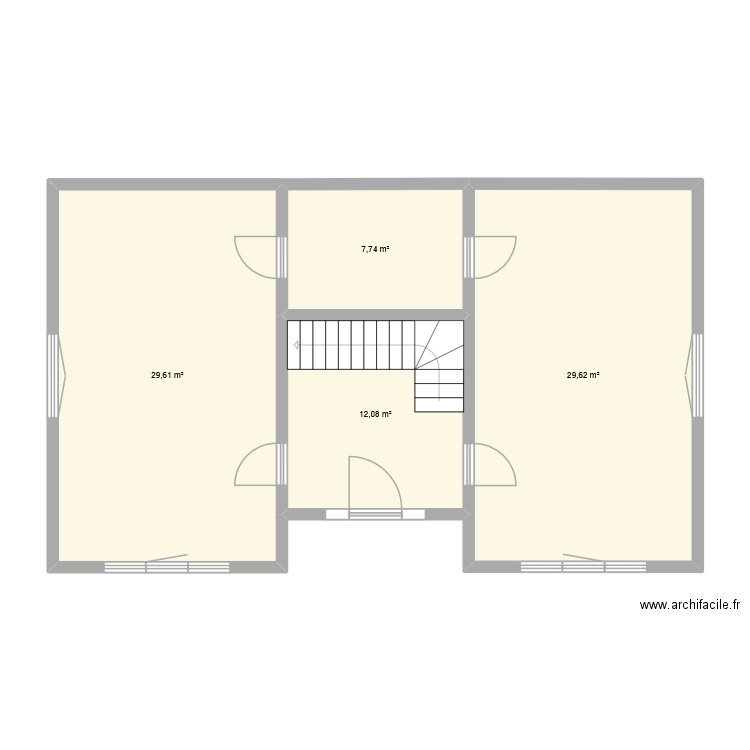 Plan du RDC LAPOUTROIE. Plan de 4 pièces et 79 m2