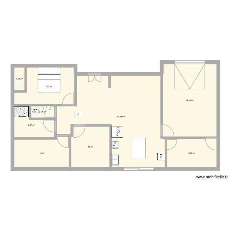 plan maison. Plan de 9  et 119 m²