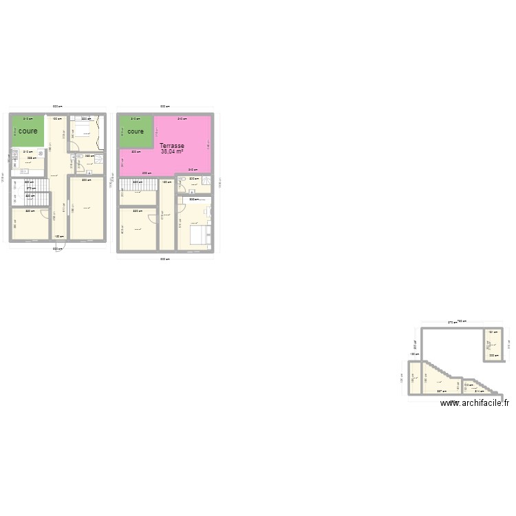 r+1. Plan de 19 pièces et 213 m2