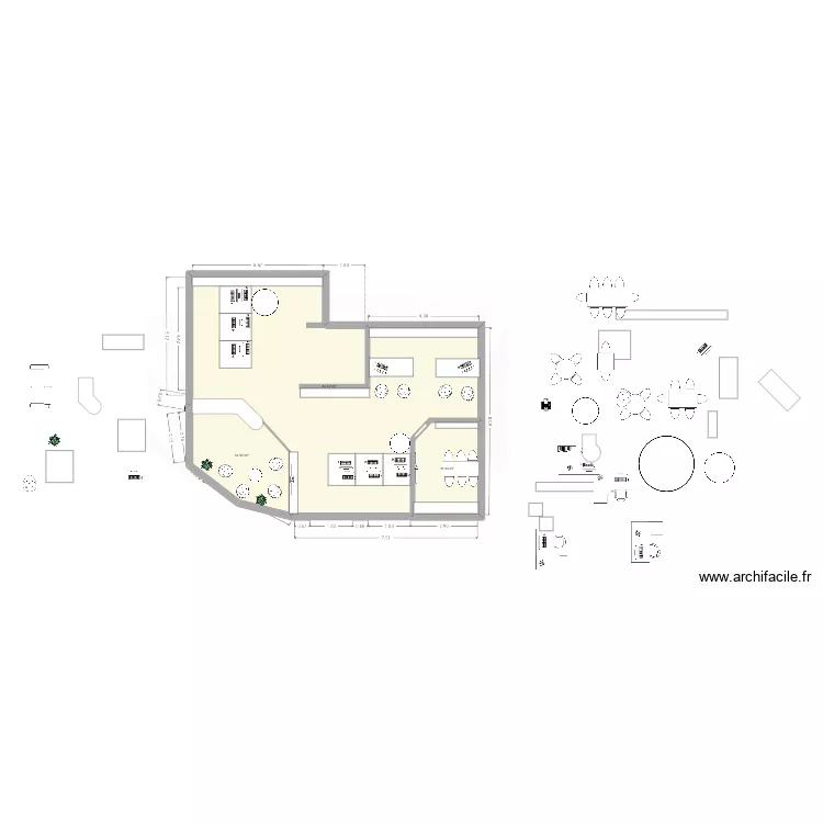 local fouet 4. Plan de 3  et 109 m²