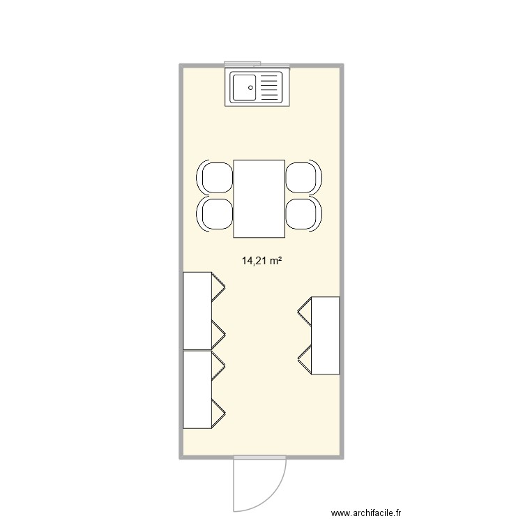 LC2 CHANTIER SAINTE-CONSORCE. Plan de 1 pièce et 14 m2