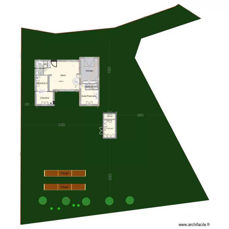 DP Chalet de Jardin. Plan de 