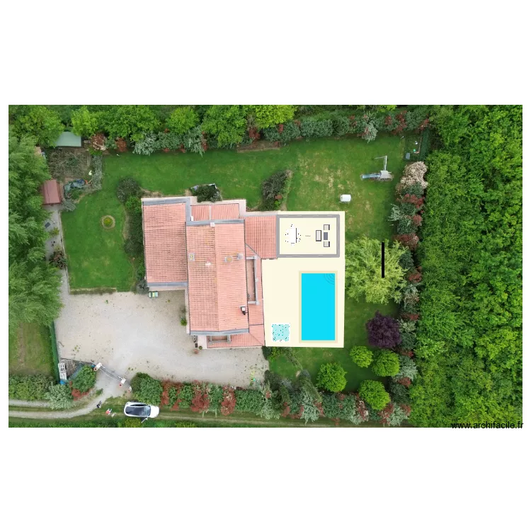 Plan g&eacute;n&eacute;ral extension. Plan de 1  et 31 m²