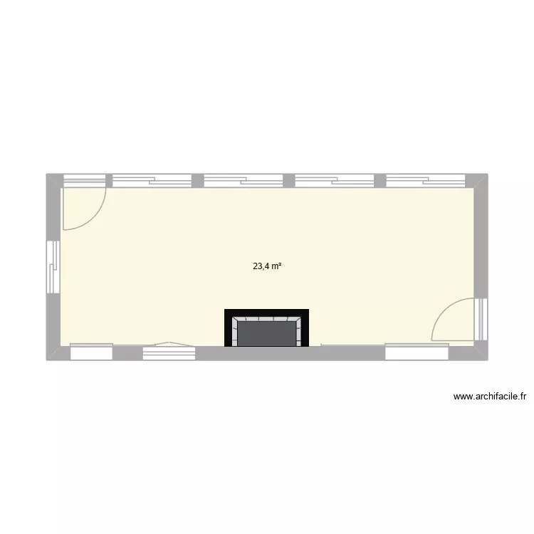 v&eacute;randa hautdompr&eacute;s. Plan de 1 Pièce et 23 m²