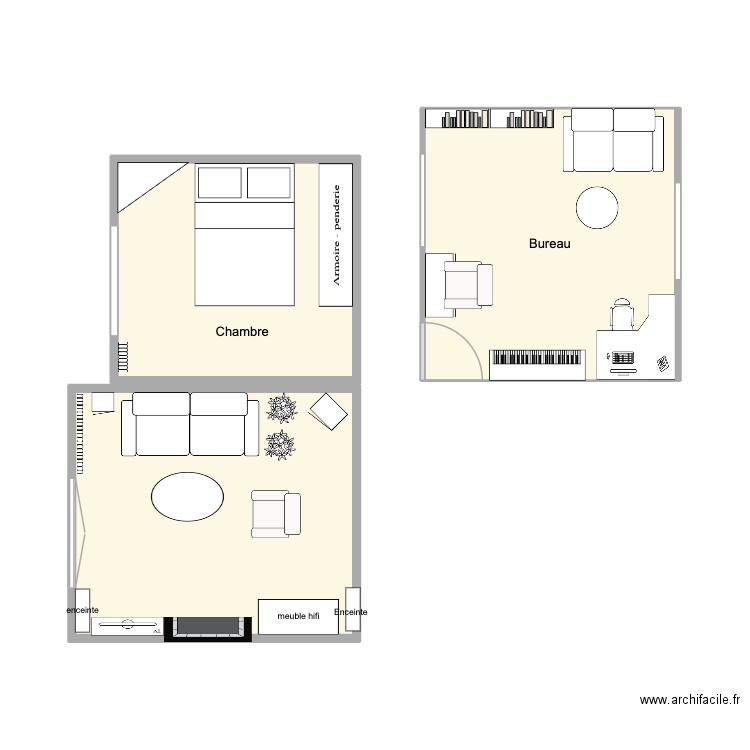 10YL. Plan de 3 pièces et 36 m2