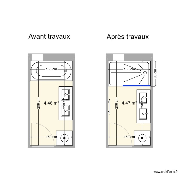 CHOUVENC Roland. Plan de 2 pièces et 9 m2