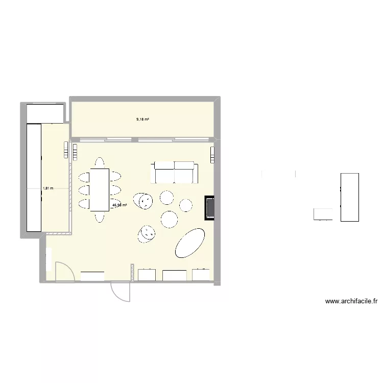 lavoisier 4. Plan de 2  et 56 m²