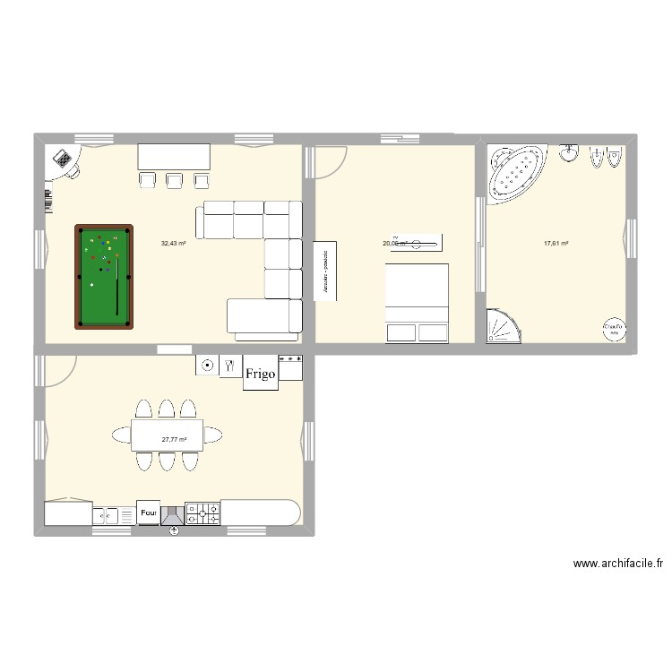 zboubi. Plan de 4 pièces et 98 m2