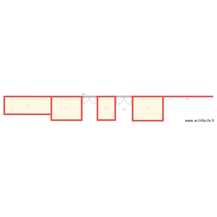 grange. Plan de 4 pièces et 142 m2