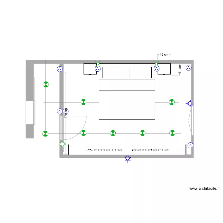 chambre parent. Plan de 