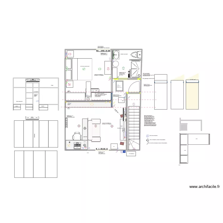 Salon + Chambre + SDB. Plan de 13 et 47 m² Salon + Chambre + SDB. Plan de 13 et 47 m²