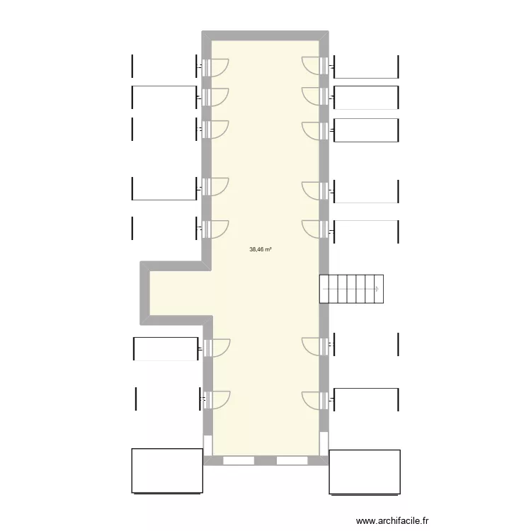 bat b 2. Plan de 1  et 38 m²