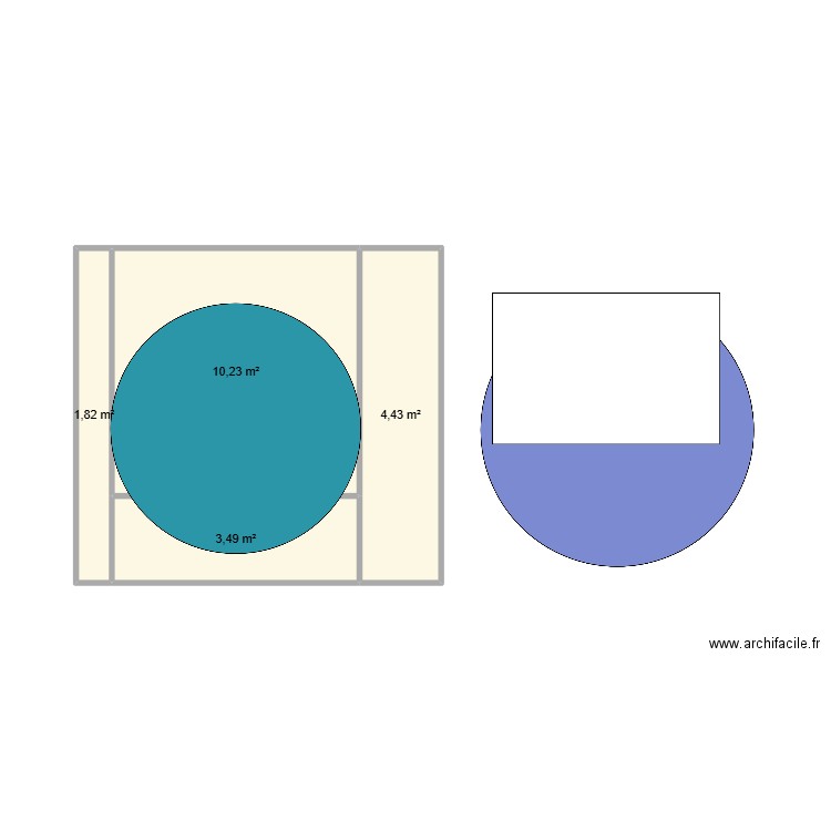 piscine. Plan de 4 pièces et 20 m2