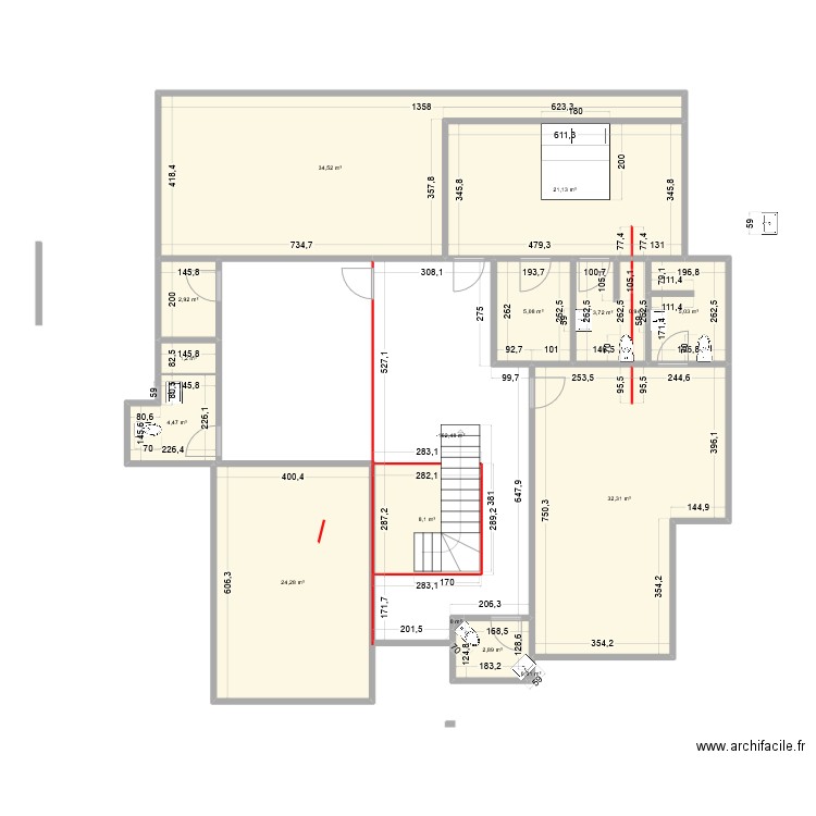 PLAM DE MAS  12. Plan de 16 pièces et 175 m2