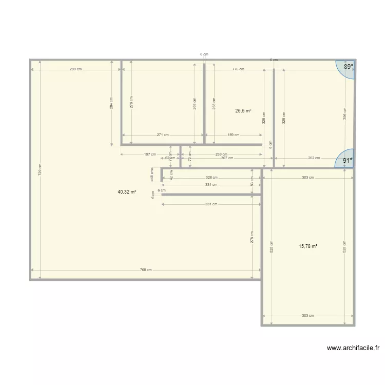 magdelaine vierge. Plan de 3  et 82 m²