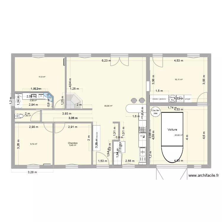 Maison Am&eacute;lie. Plan de 8  et 120 m²