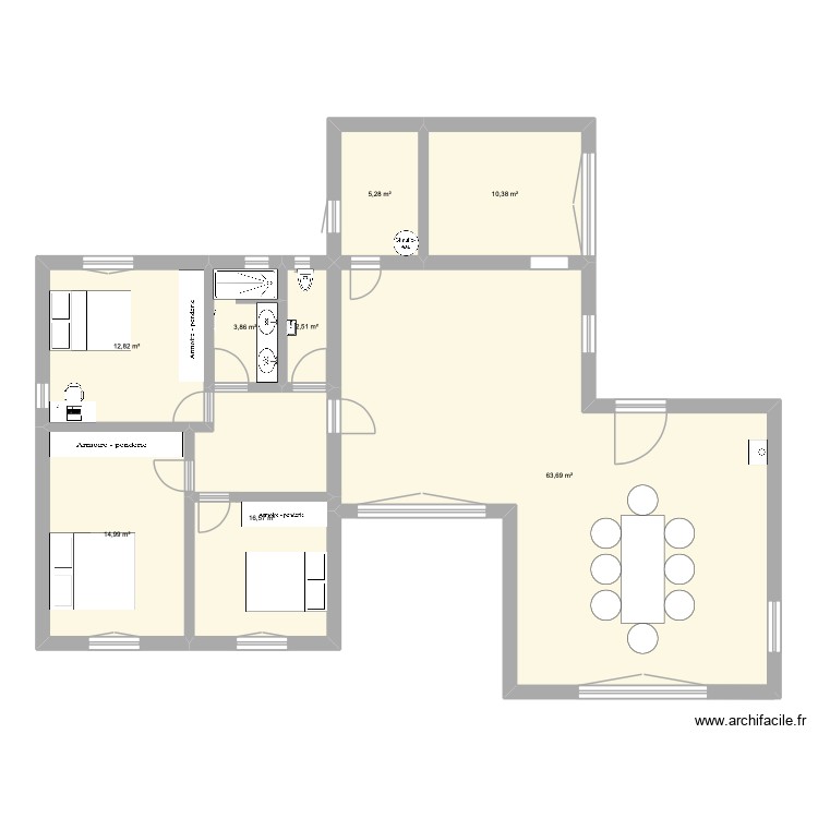 maison. Plan de 0 pièce et 0 m2