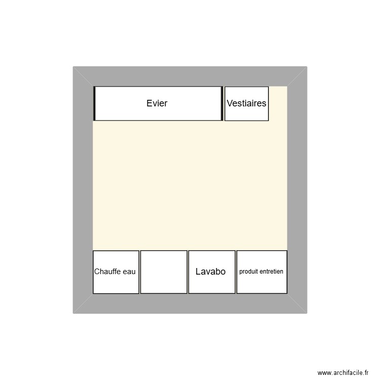 Plan cuisine p3. Plan de 1 pièce et 7 m2