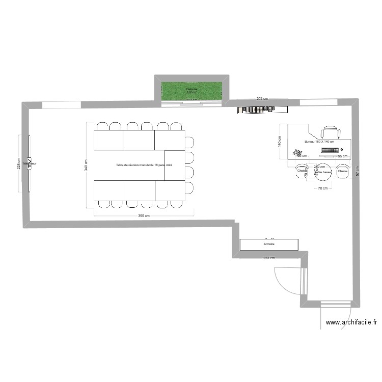 bureau. Plan de 0 pièce et 0 m2