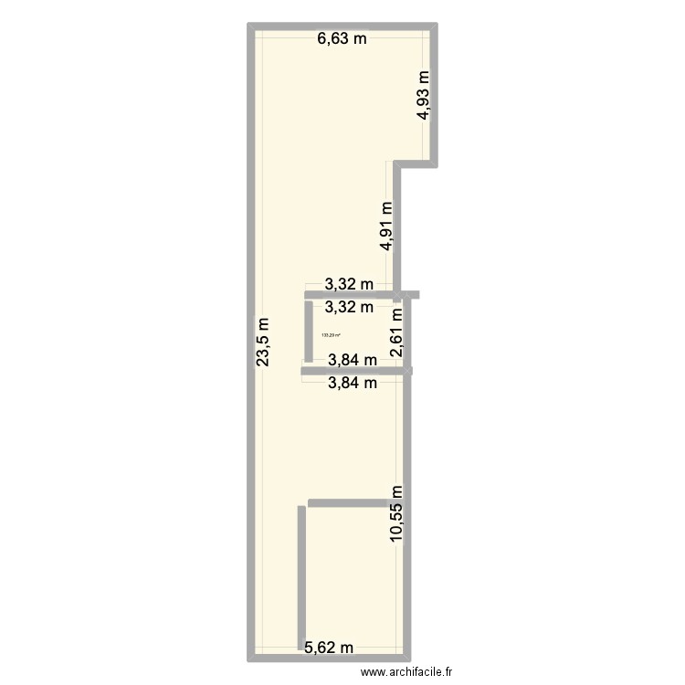 MALBRANQUE. Plan de 1 pièce et 133 m2