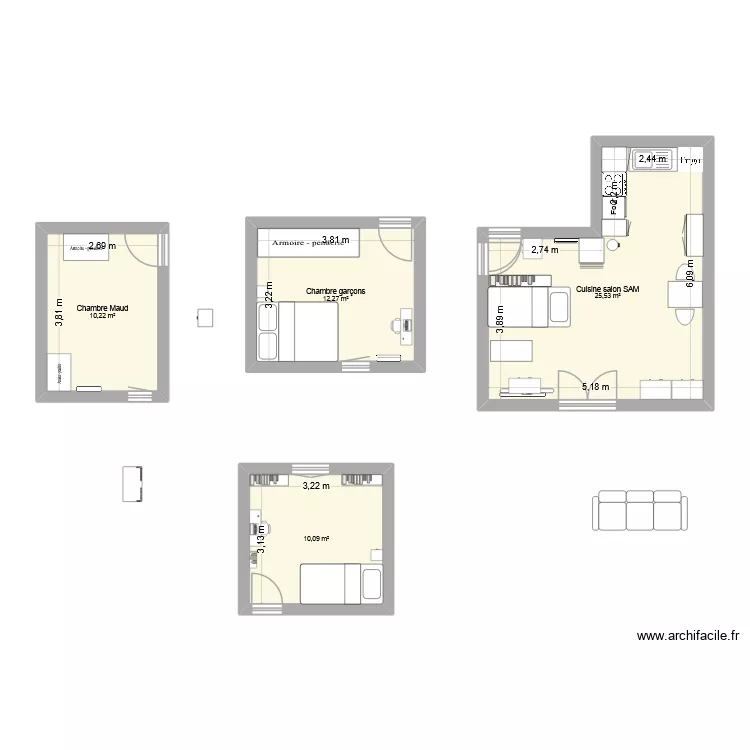 Basse Goulaine - maison. Plan de 4 et 58 m² Basse Goulaine - maison. Plan de 4 et 58 m²