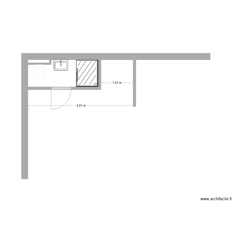 Salle de douche. Plan de 0 pièce et 0 m2