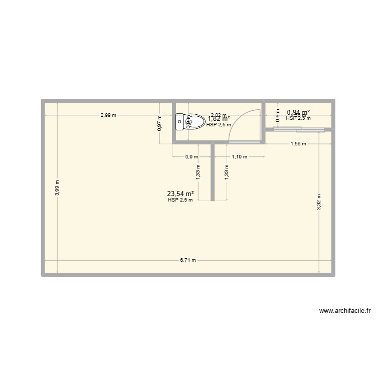 toilette. Plan de 0 pièce et 0 m2