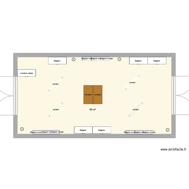stand2 esplanade. Plan de 1  et 50 m²