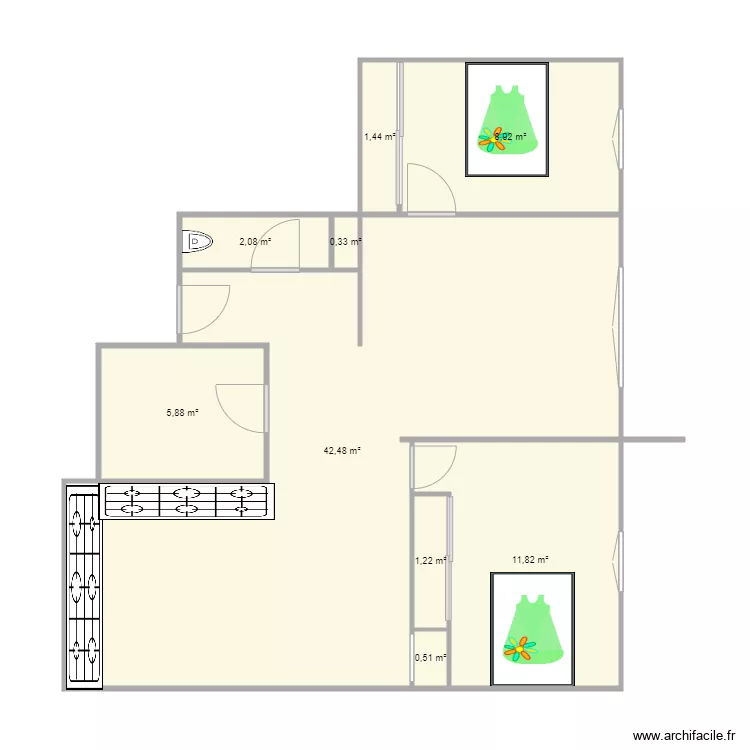 appartement st marcelin. Plan de 9 et 75 m² appartement st marcelin. Plan de 9 et 75 m²