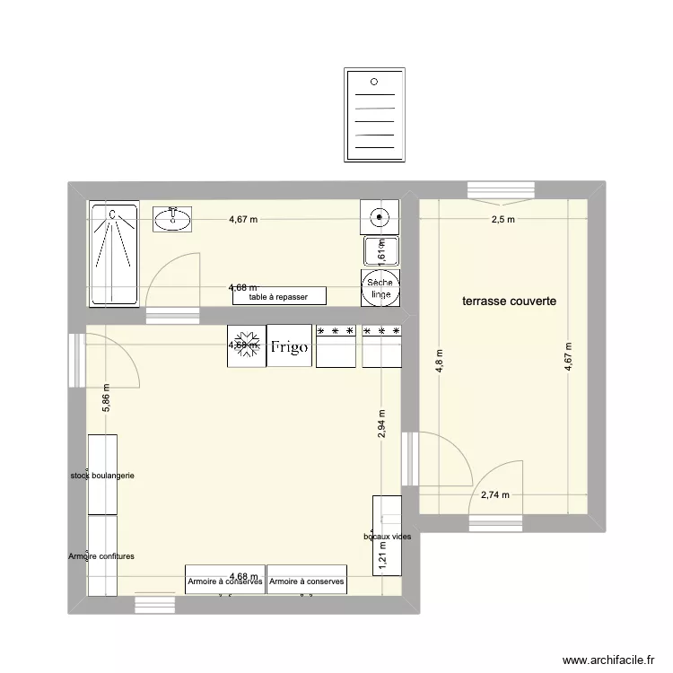 lingerie douche Pageas. Plan de lingerie douche Pageas. Plan de